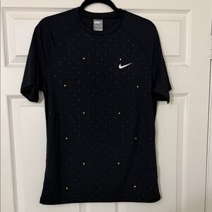 Nike Men's Black Tee with Yellow Accents